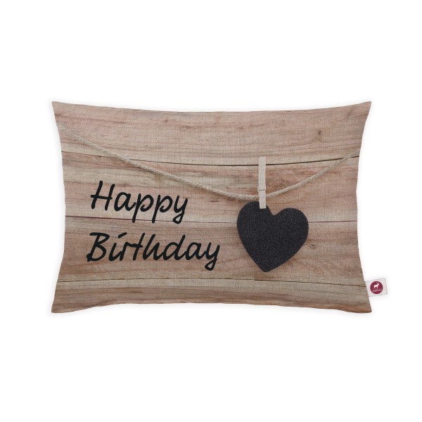 Motivkissen 30x20cm - Happy Birthday Wood