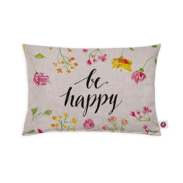 Motivkissen 30x20cm - Be happy